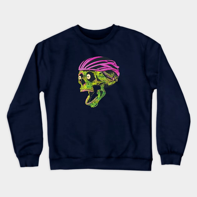 Bike Messenger Skull Illustration Crewneck Sweatshirt by SLAG_Creative